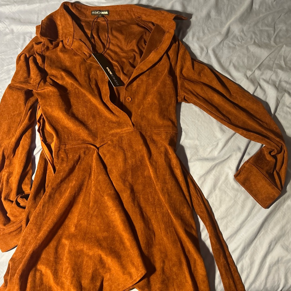 Fashion Nova Terracotta Long Sleeve Dress - Picture 2 of 2
